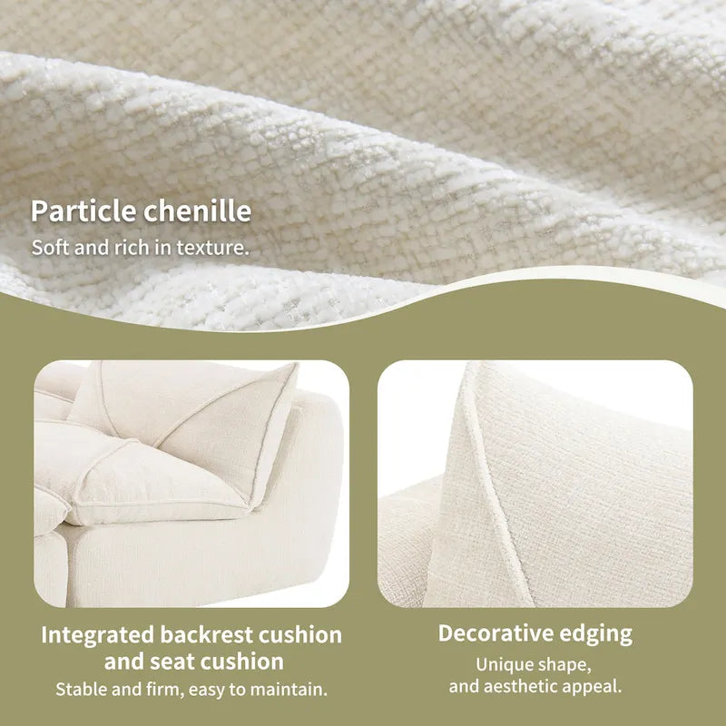 Canapé moderne en chenille avec mousse haute densité