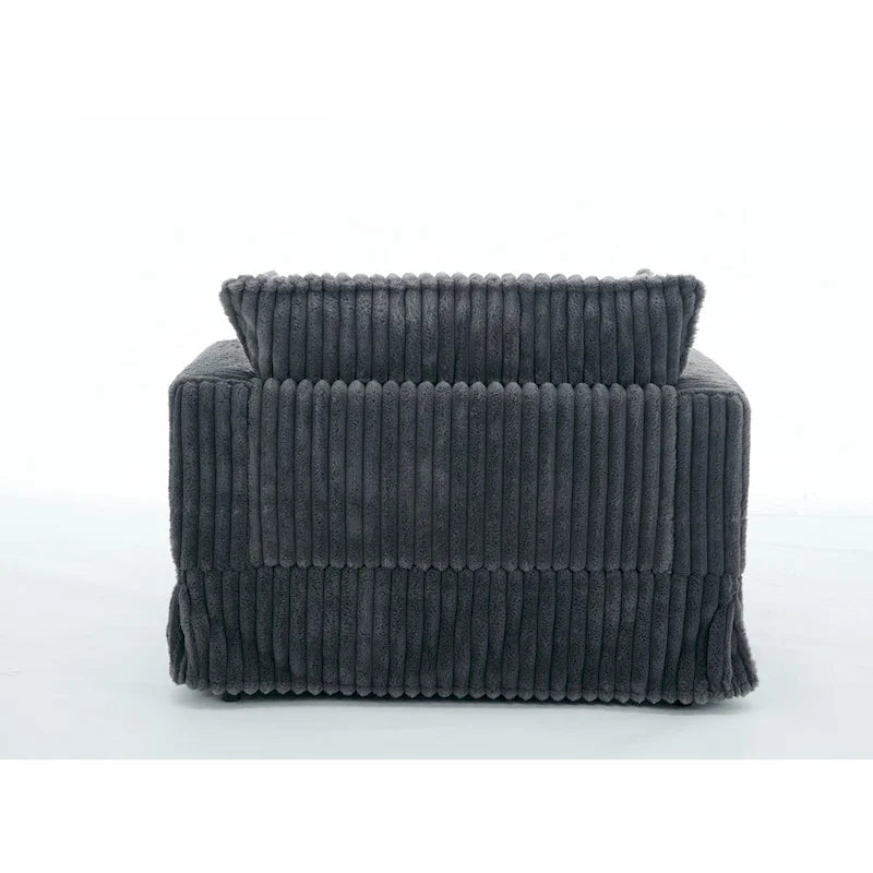 Chaise longue surdimensionnée et rembourrée moderne avec pouf et oreillers