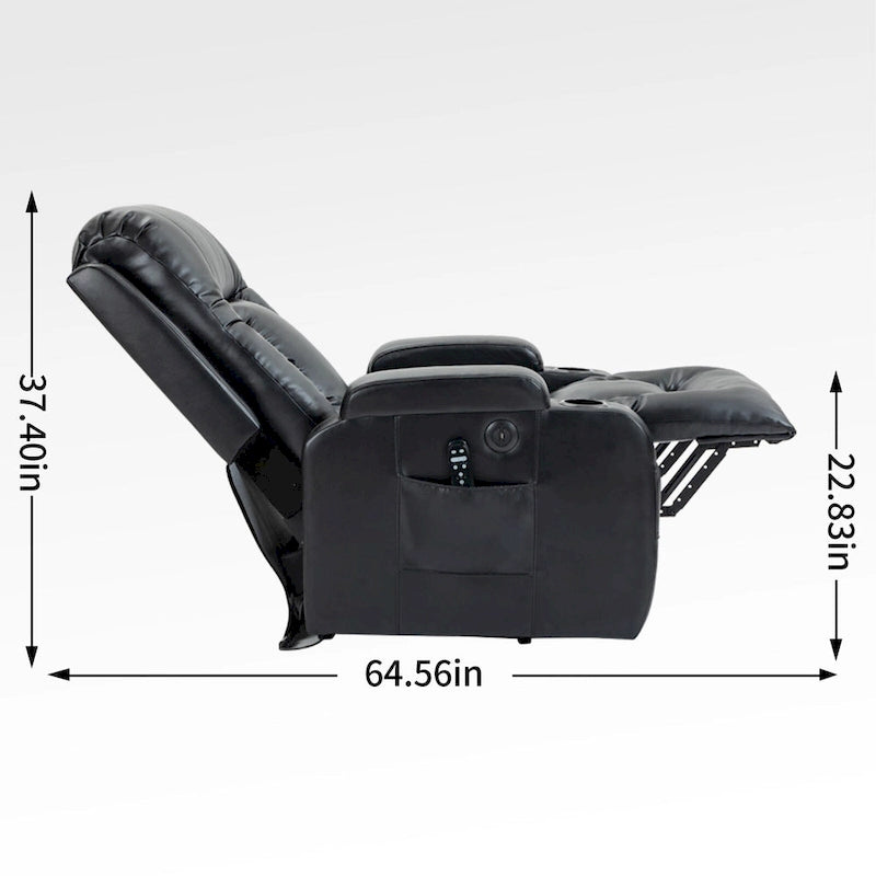 Fauteuil inclinable releveur avec massage par vibrations et chauffage lombaire