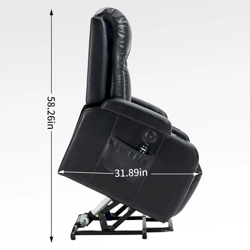 Fauteuil inclinable releveur avec massage par vibrations et chauffage lombaire