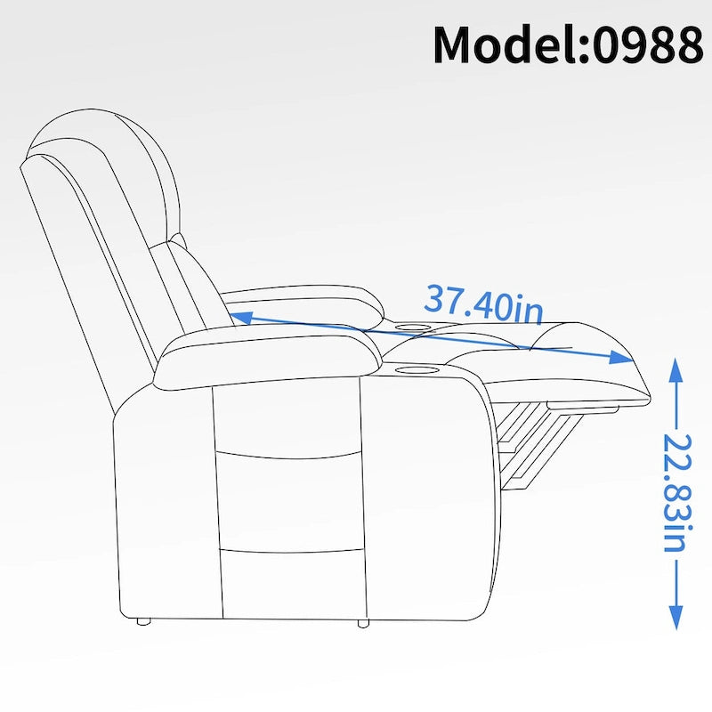 Fauteuil inclinable releveur avec massage par vibrations et chauffage lombaire