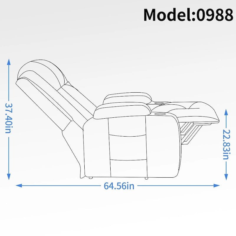 Fauteuil inclinable releveur avec massage par vibrations et chauffage lombaire