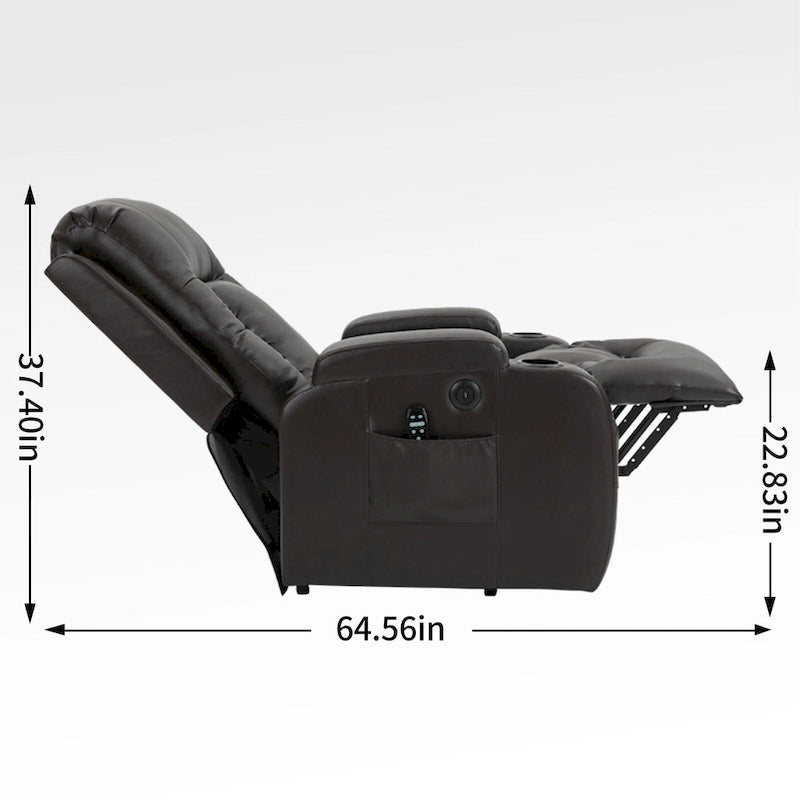 Fauteuil inclinable releveur avec massage par vibrations et chauffage lombaire