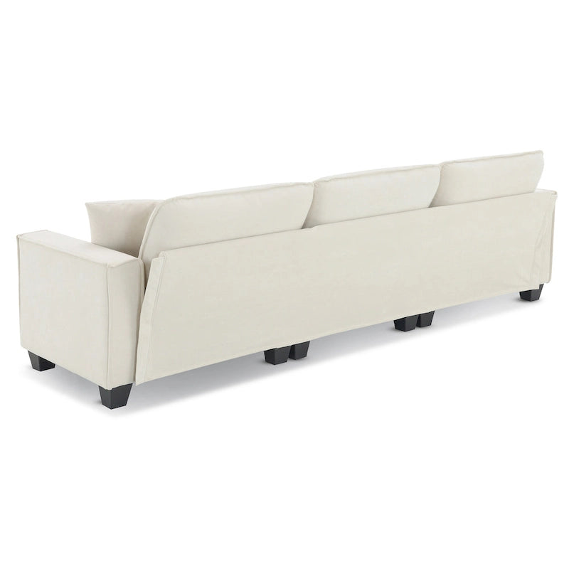 Canapé d'angle convertible 4 places en velours suédine