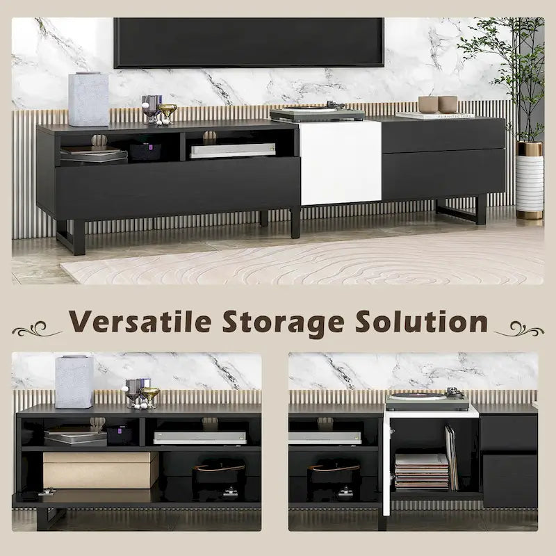 Meuble TV Console TV Moderne avec Double Espace de Rangement