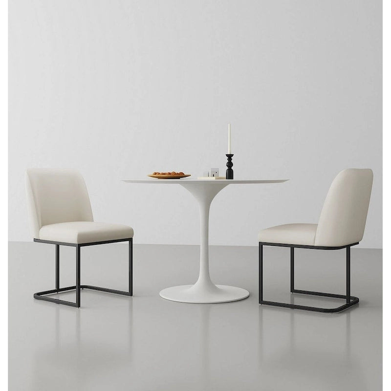 Chaise de salle à manger moderne en similicuir