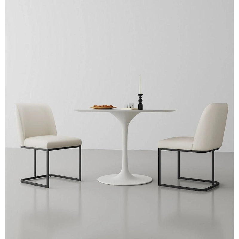Chaise de salle à manger moderne en similicuir