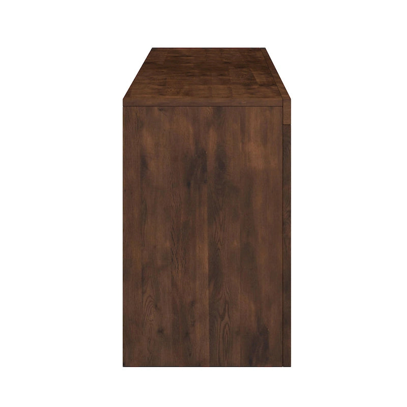 Meuble TV console pour téléviseurs jusqu'à la taille requise, finition Chêne Whiskey
