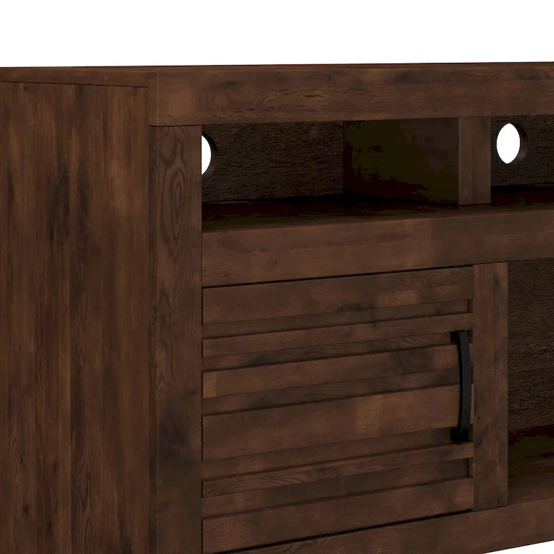 Meuble TV console pour téléviseurs jusqu'à la taille requise, finition Chêne Whiskey