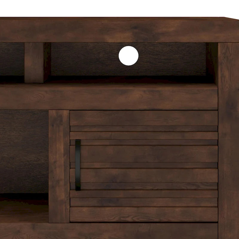 Meuble TV console pour téléviseurs jusqu'à la taille requise, finition Chêne Whiskey