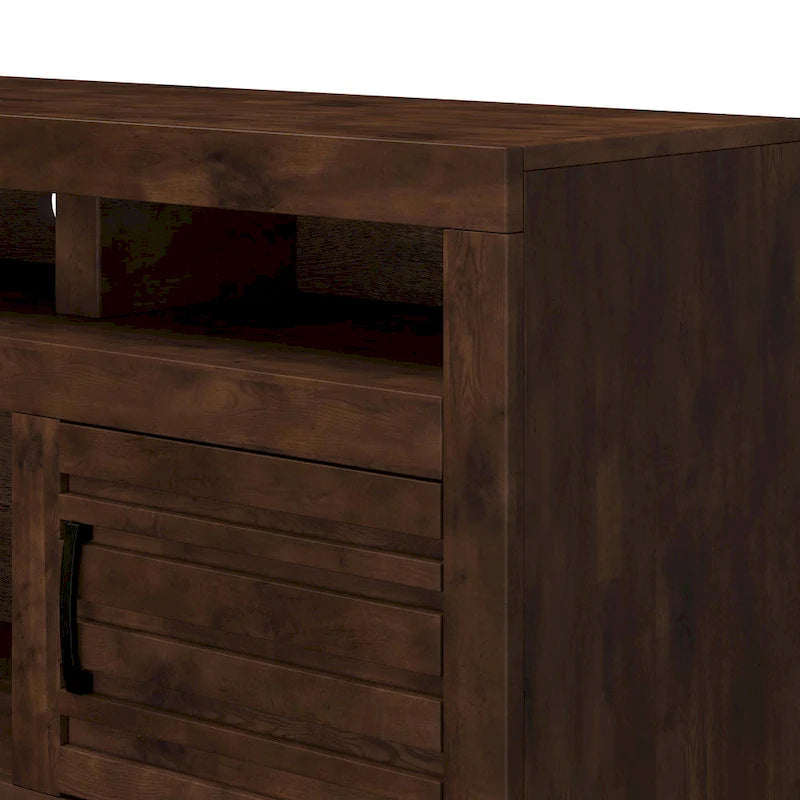 Meuble TV console pour téléviseurs jusqu'à la taille requise, finition Chêne Whiskey