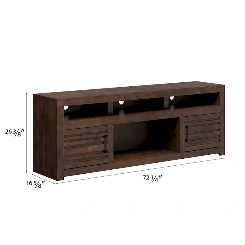 Meuble TV console pour téléviseurs jusqu'à la taille requise, finition Chêne Whiskey