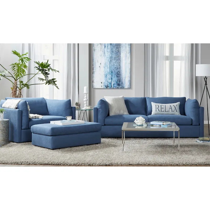 Canapé en tissu à coussins de dossier et fauteuil câlin