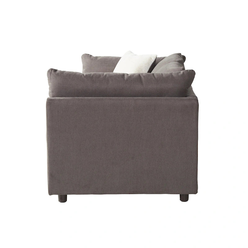 Canapé en tissu à coussins de dossier et fauteuil câlin