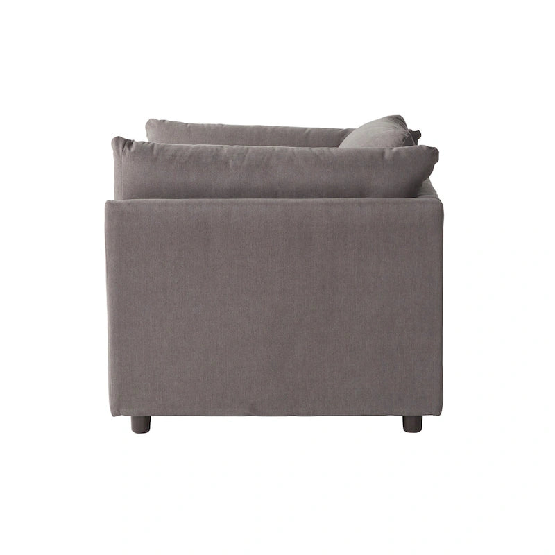 Canapé en tissu à coussins de dossier et fauteuil câlin