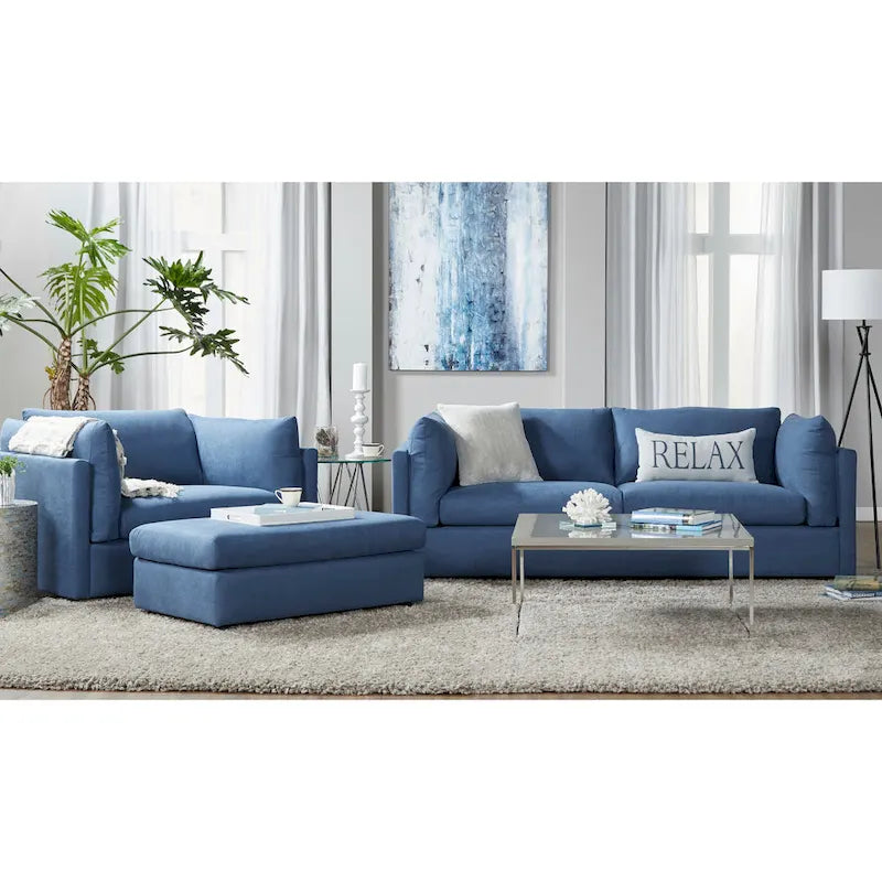 Canapé en tissu à coussins de dossier et fauteuil câlin