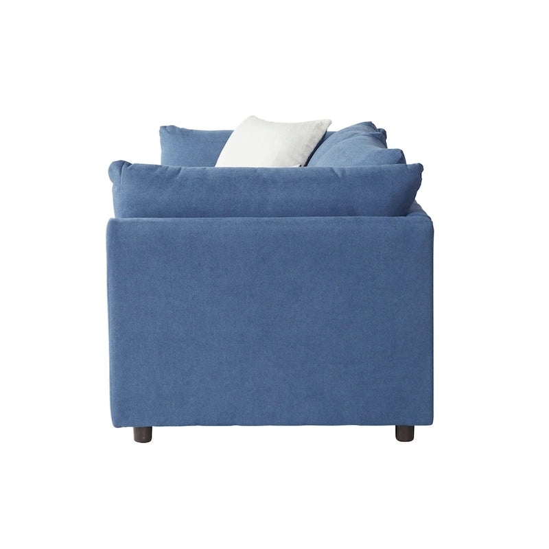 Canapé en tissu à coussins de dossier et fauteuil câlin