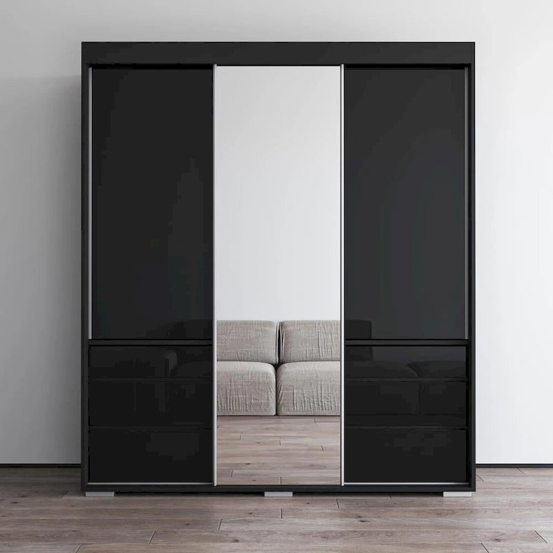 Armoire moderne 3 portes avec miroir