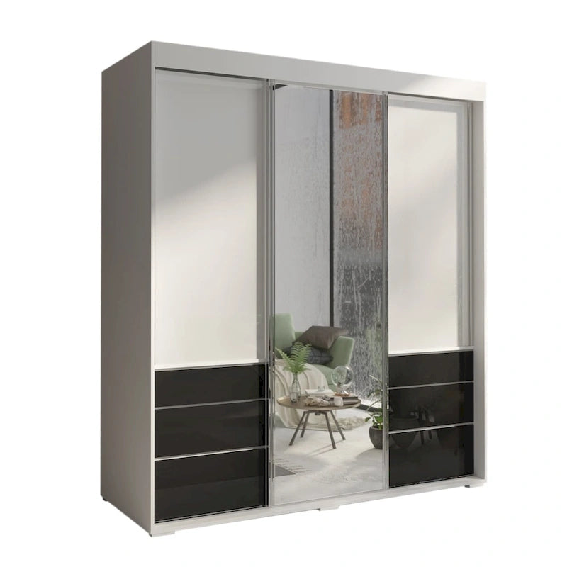 Armoire moderne 3 portes avec miroir
