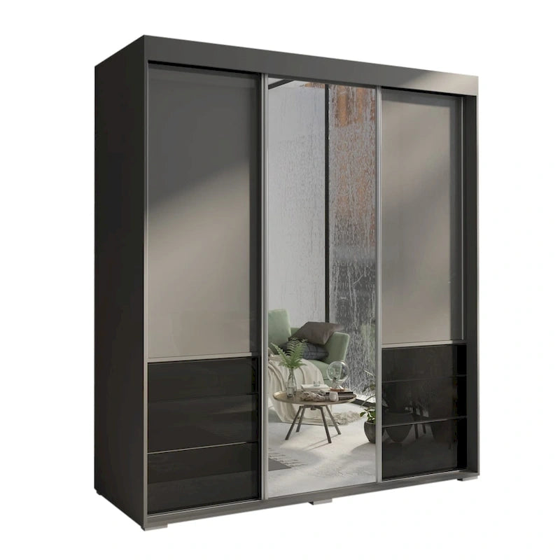 Armoire moderne 3 portes avec miroir