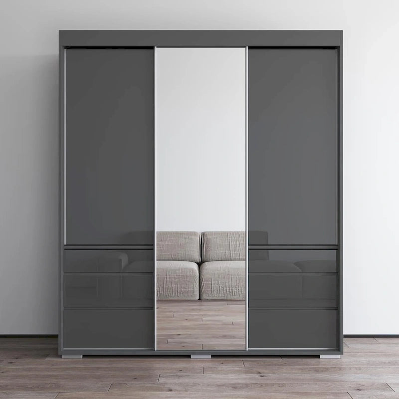Armoire moderne 3 portes avec miroir