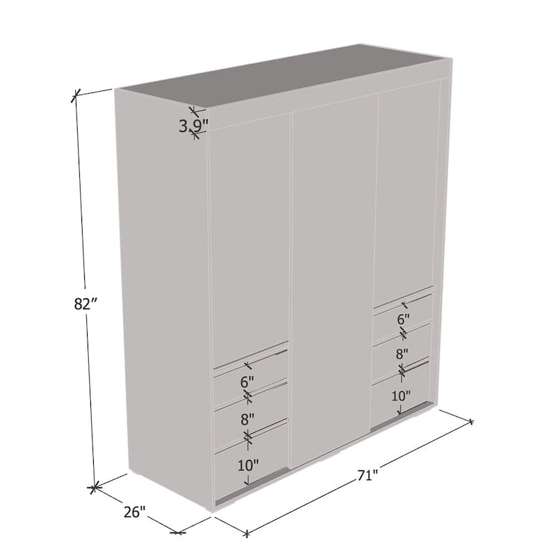 Armoire moderne 3 portes avec miroir