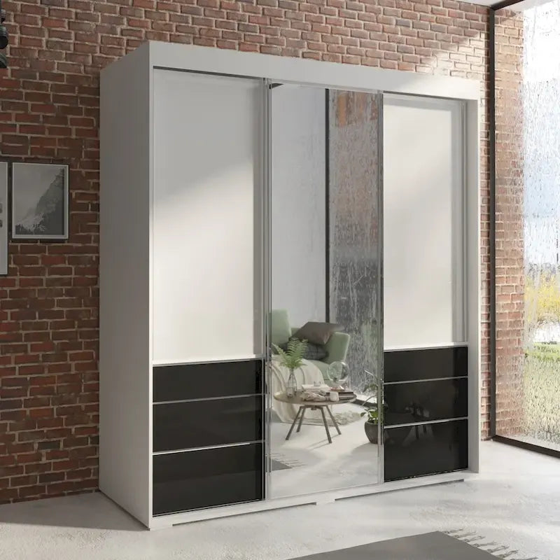 Armoire moderne 3 portes avec miroir