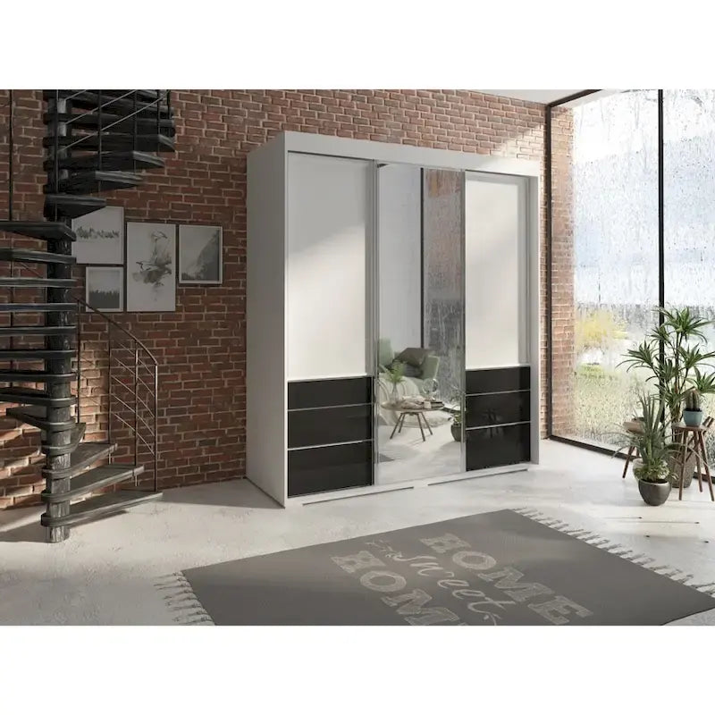 Armoire moderne 3 portes avec miroir