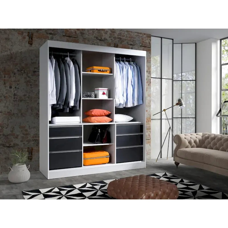 Armoire moderne 3 portes avec miroir