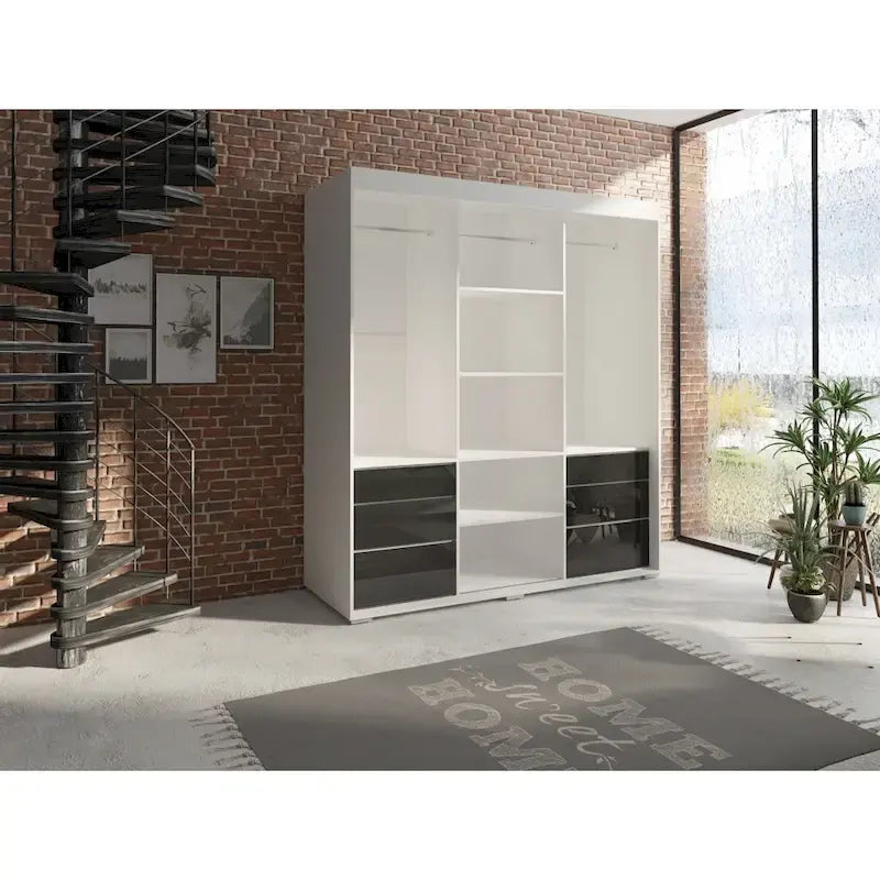 Armoire moderne 3 portes avec miroir