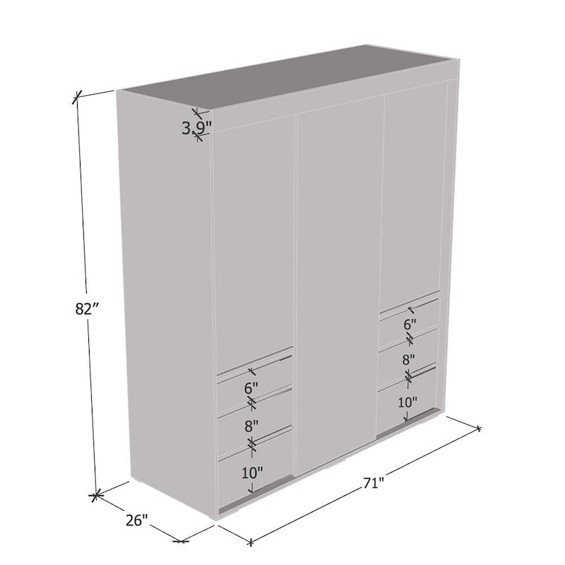 Armoire moderne 3 portes avec miroir