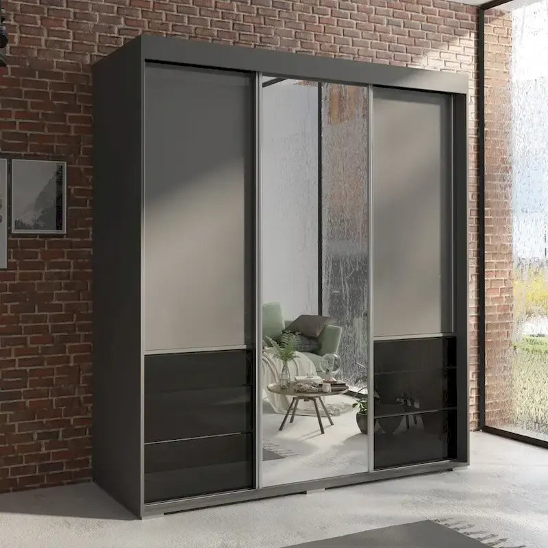 Armoire moderne 3 portes avec miroir