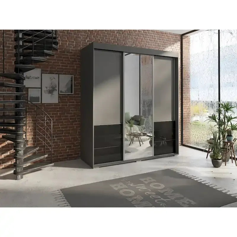 Armoire moderne 3 portes avec miroir