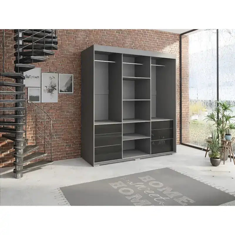 Armoire moderne 3 portes avec miroir