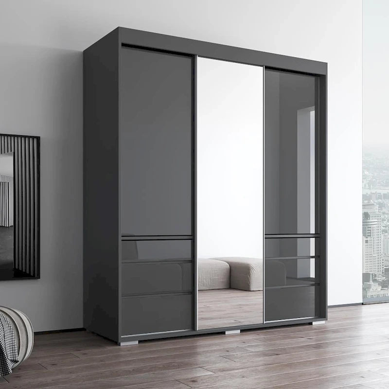 Armoire moderne 3 portes avec miroir