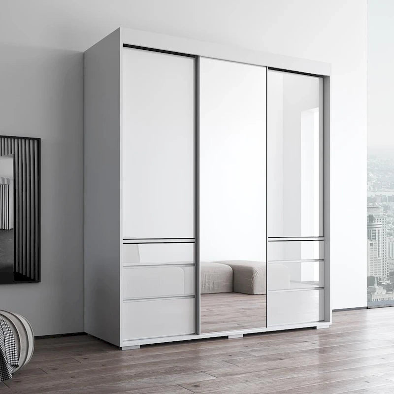 Armoire moderne 3 portes avec miroir