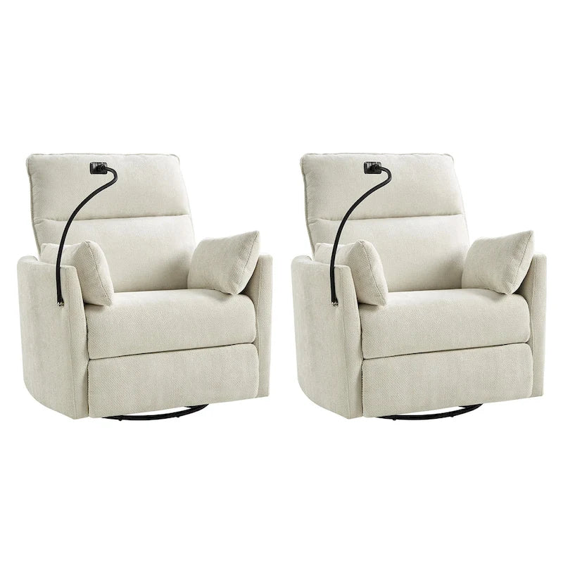 Fauteuil inclinable motorisé berçant et pivotant pour chambre d'enfant avec ports USB