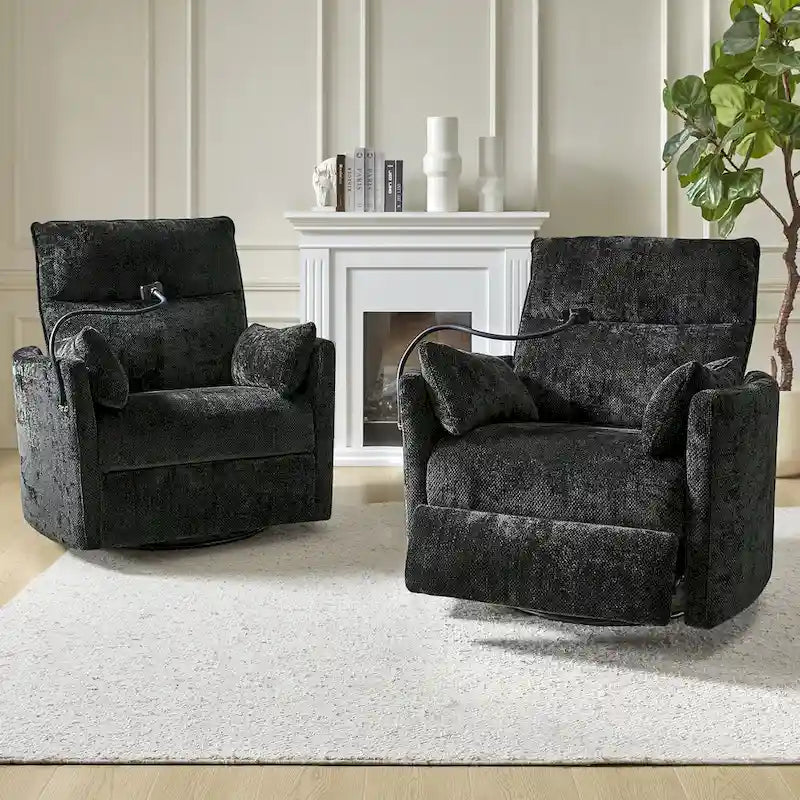 Fauteuil inclinable motorisé berçant et pivotant pour chambre d'enfant avec ports USB