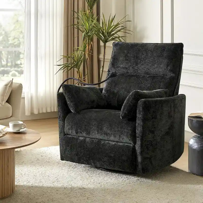Fauteuil inclinable motorisé berçant et pivotant pour chambre d'enfant avec ports USB