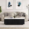 Grande table basse rectangulaire avec plateau effet marbre