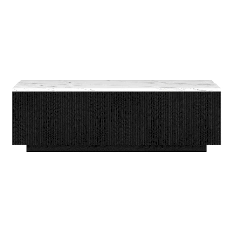 Grande table basse rectangulaire avec plateau effet marbre